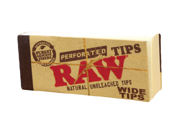 RAW PAPER ACCESSORIES-RAW - PAPER TIPS WIDE PERFORATED, 50PC/BOX