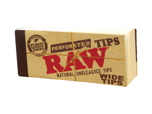 RAW PAPER ACCESSORIES-RAW - PAPER TIPS WIDE PERFORATED, 50PC/BOX