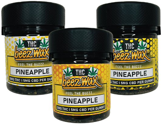 BEEZWAX HEMP EDIBLES-BEEZWAX - LEGAL THC 9 GUMMIES PINEAPPLE, 50MG (6PC/BOX)