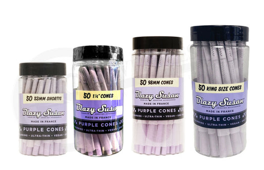 BLAZY SUSAN PAPER CONE-BLAZY SUSAN - PURPLE CONES, 50PC/JAR