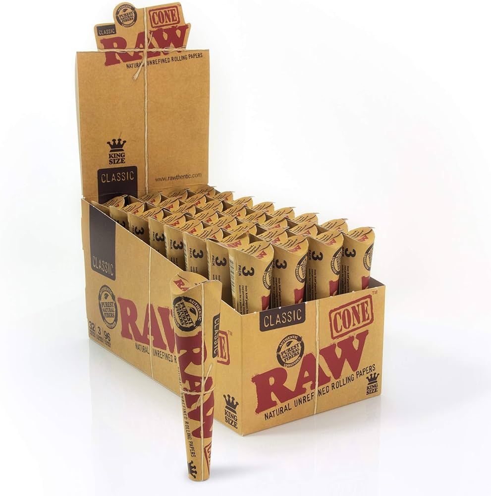 RAW PAPER CONE-RAW - CLASSIC KING SIZE, 32/3PK