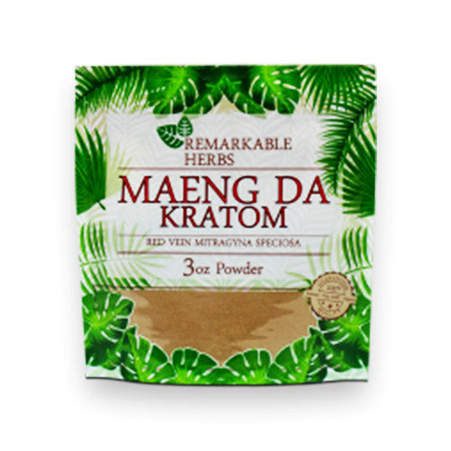 REMARKABLE HERBS KRATOM POWDER-REMARKABLE HERBS - RED MAENG DA, 3OZ