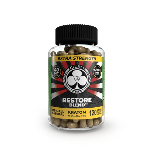 CLUB 13 KRATOM CAPSULE-CLUB 13 - EXTRA STRENGTH RESTORE BLEND, 1000 MIT