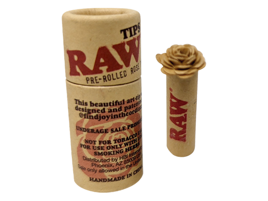 RAW PAPER ACCESSORIES-RAW - PRE-ROLLED ROSE TIPS, 6PC/BOX