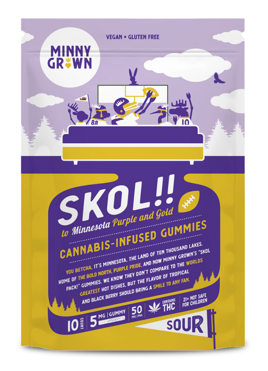 Hemp Edibles-Minny Grown - THC Gummies Skol, 50mg, 10pc/bag