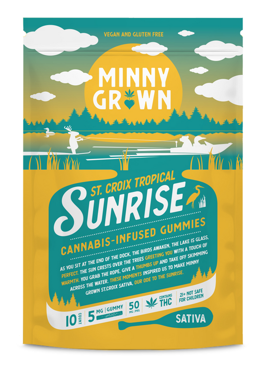 Hemp Edibles-Minny Grown - THC Gummies St.Croix Tropical Sunrise, 50mg, 10pc/bag