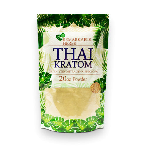 REMARKABLE HERBS KRATOM POWDER-REMARKABLE HERBS - GREEN THAI, 20OZ