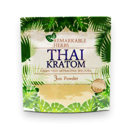 REMARKABLE HERBS KRATOM POWDER-REMARKABLE HERBS - GREEN THAI, 3OZ