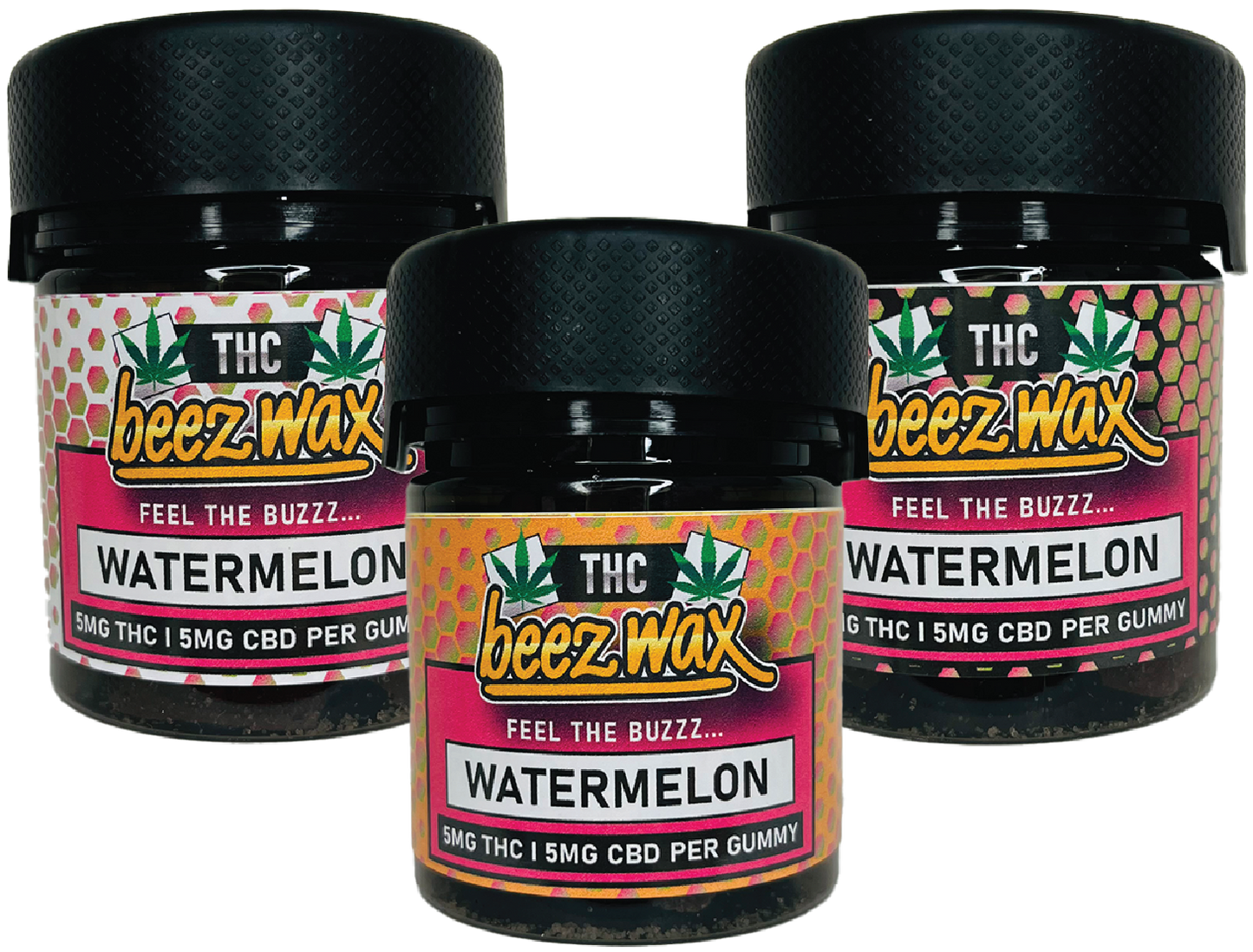 BEEZWAX HEMP EDIBLES-BEEZWAX - LEGAL THC 9 GUMMIES WATERMELON, 50MG (6PC/BOX)