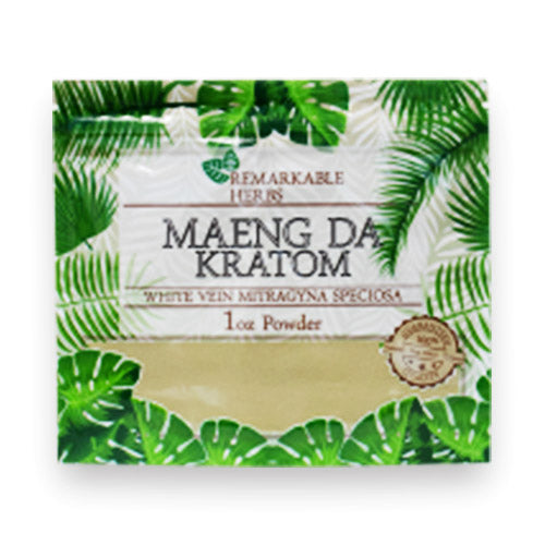 REMARKABLE HERBS KRATOM POWDER-REMARKABLE HERBS - WHITE MAENG DA, 1OZ