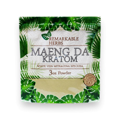 REMARKABLE HERBS KRATOM POWDER-REMARKABLE HERBS - WHITE MAENG DA, 3OZ