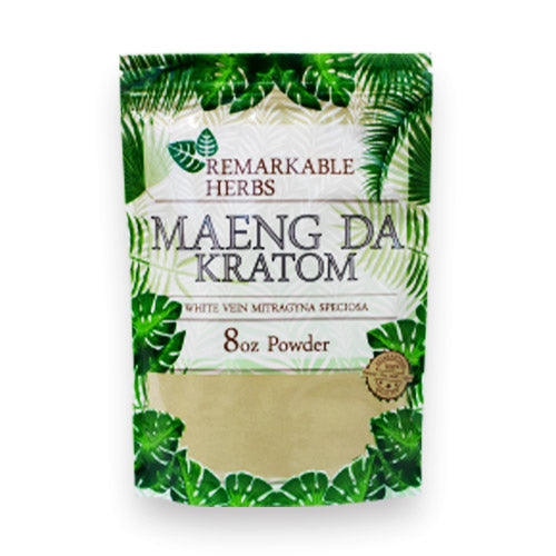 REMARKABLE HERBS KRATOM POWDER-REMARKABLE HERBS - WHITE MAENG DA, 8OZ